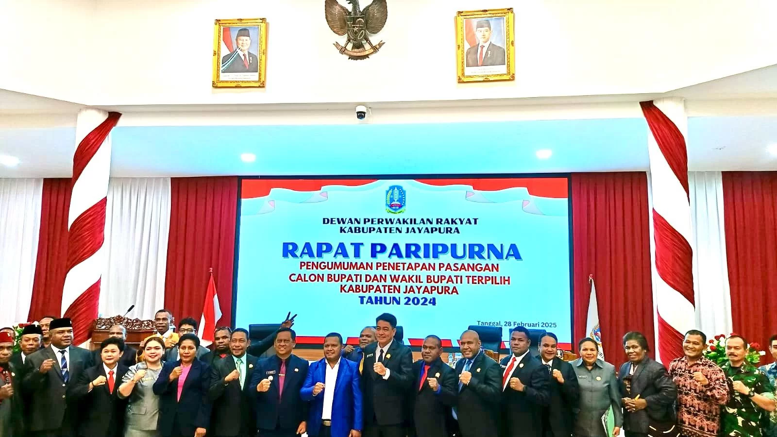 DPRK Jayapura Gelar Rapat Paripurna Pengumuman Hasil Penetapan Pasangan Bupati dan Wakil Bupati Terpilih